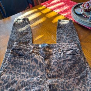 Kut from the Kloth Women's Leopard Skinny Jeans - Brown